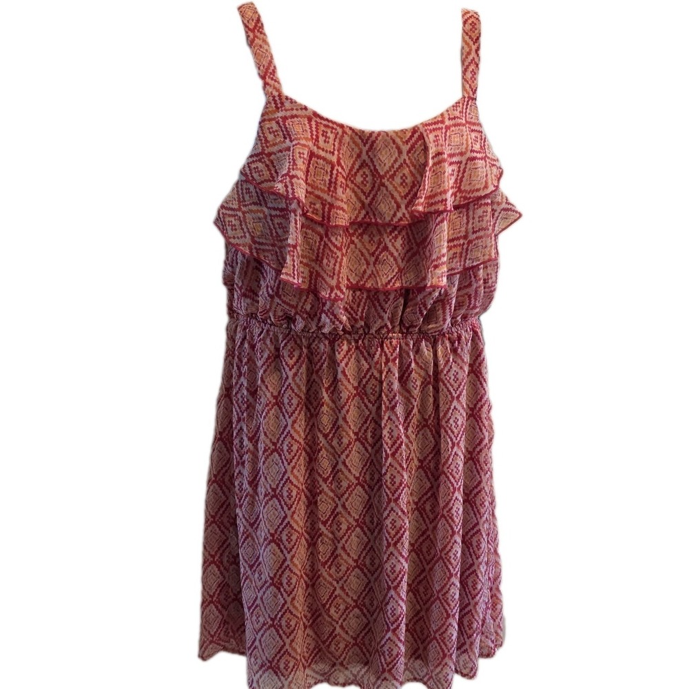 Womens summer beach dress  Sz 2X elastic waist ruffles Garden Party Festival Boh
